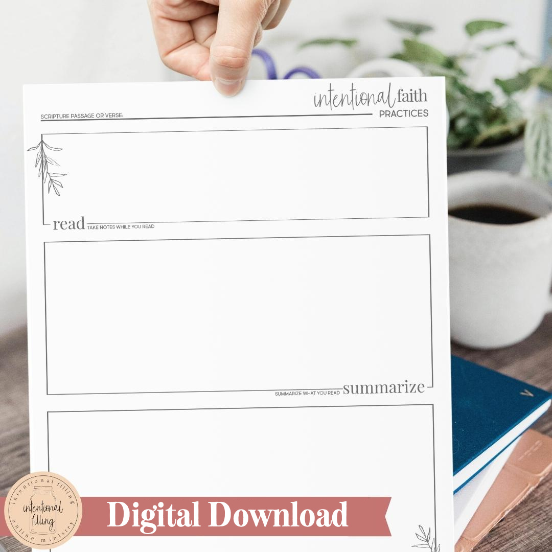 Intentional Faith Worksheet | Intentionalfilling.com